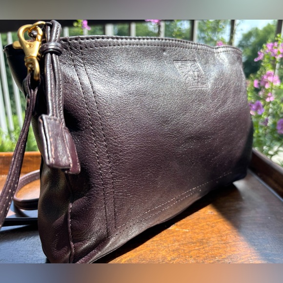 Vintage Anne Klein Leather Shoulder BagBrown Crossbody Bags